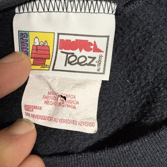 Vintage Peanuts Snoopy Halloweeen Sweatshirt Black Size XL Charlie Brown - Picture 5 of 8